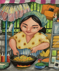 Khmer stir-fried corn with dried shrimp - Poat Cha Bangkea kream